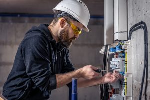 electrician working on circuits
